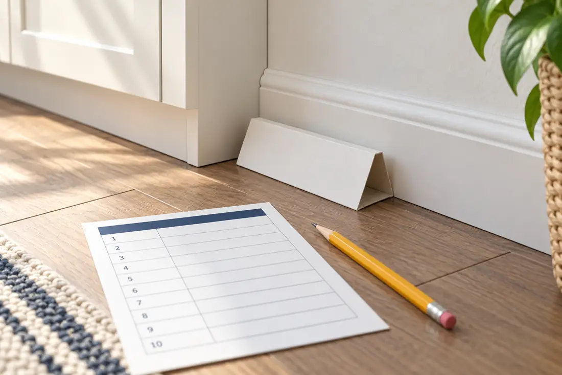 A clean monitoring card next to a blank record sheet
